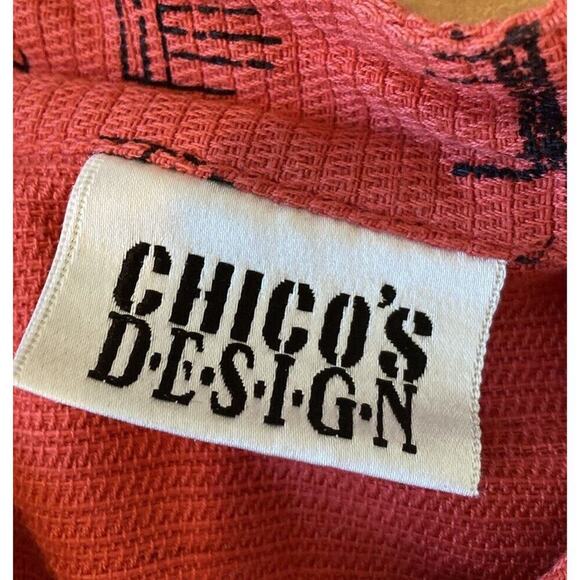 Chico’s Design 100% Cotton Button Front Shirt Jacket Size 3 / US XL Women’s Red - Picture 3 of 8